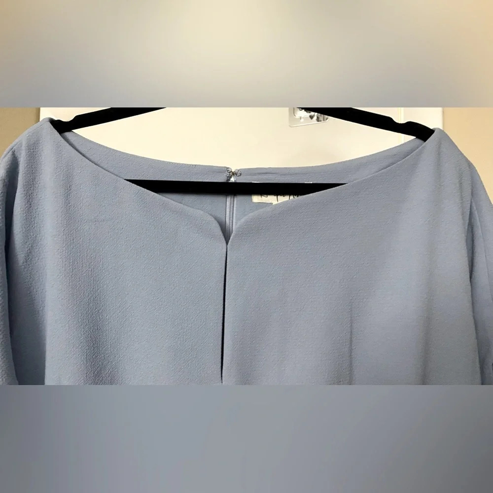 Light Blue Tie-Sleeve Sheath Dress - Picture 8 of 11